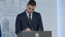 Pedro Sánchez durante su comparecencia del sábado 23 de mayo.