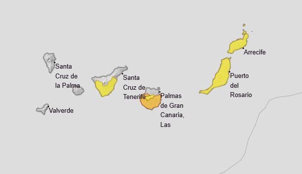 Avisos amarillos en varias islas y naranja en Gran Canaria para este lunes, 7 de septiembre.