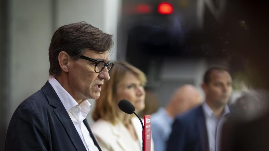 El líder y candidato del PSC, Salvador Illa, este domingo 12 de mayo.