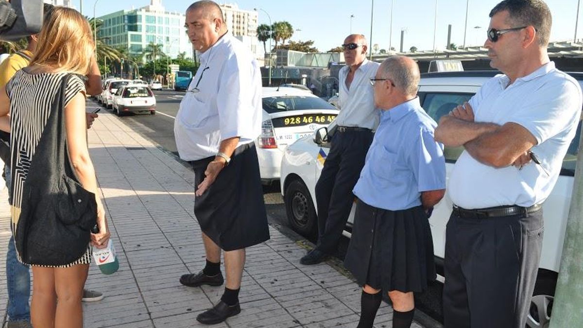 GALERÍA: Protesta de taxistas de Las Palmas de Gran Canaria
