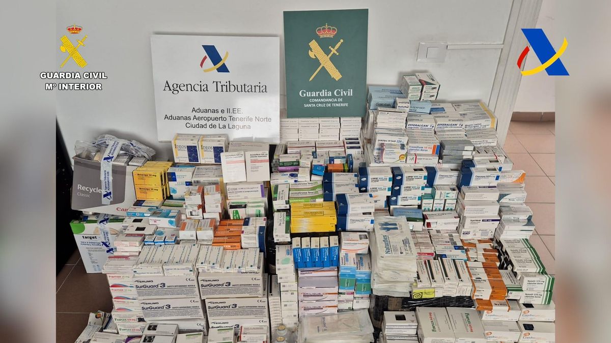 Descubierto con más de 20.000 dosis de medicamentos en su equipaje en el aeropuerto Tenerife Norte