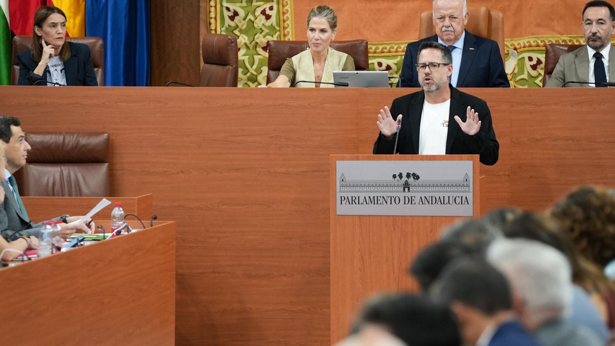 José Ignacio García, de Adelante Andalucía, interviene en el debate de investidura de Juanma Moreno.