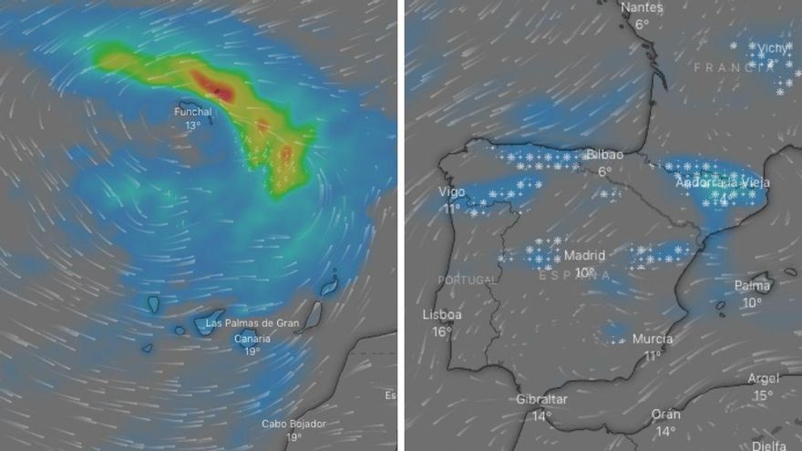 Una nueva borrasca atlántica dejará lluvias en Canarias mientras un frente de frío polar afectará a la Península