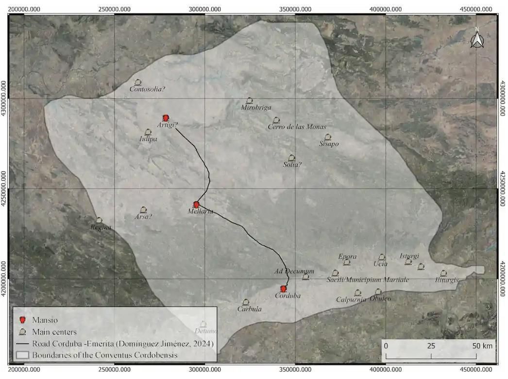 La antigua población se encontraba en la carretera entre Corduba y Emerita Augusta, a unas 52 millas romanas de Córdoba, según el Itinerario de Antonino