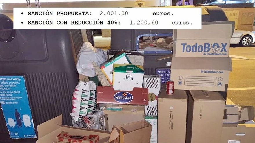 Segunda multa de 2.001 euros en Madrid por dejar una caja de cartón fuera del contenedor: "Es algo desproporcionado, no soy una delincuente"