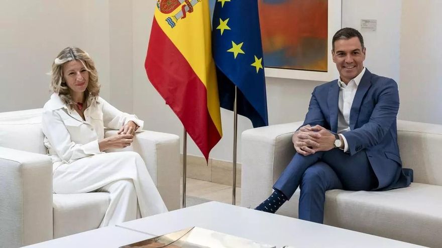 Pedro Sánchez y Yolanda Díaz, durante una reunión en la Moncloa, en una imagen de archivo.