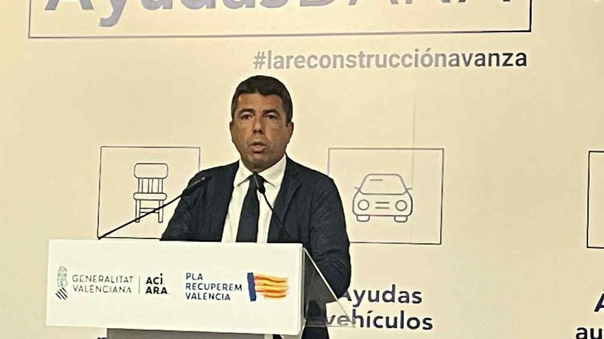 Mazón anuncia un nuevo paquete de 350 millones de ayudas directas para los afectados de la dana