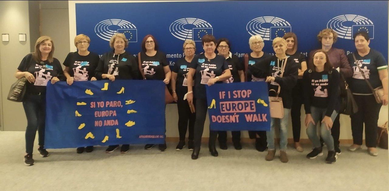 Las aparadoras en el Parlamento Europeo, el 22 de septiembre de 2022.