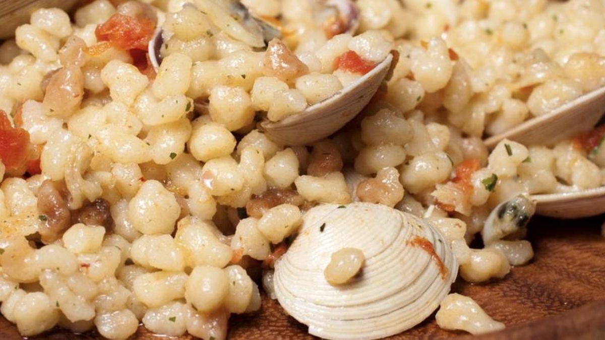 Esta pasta puede ir acompañada de almejas, coquinas o mejillones