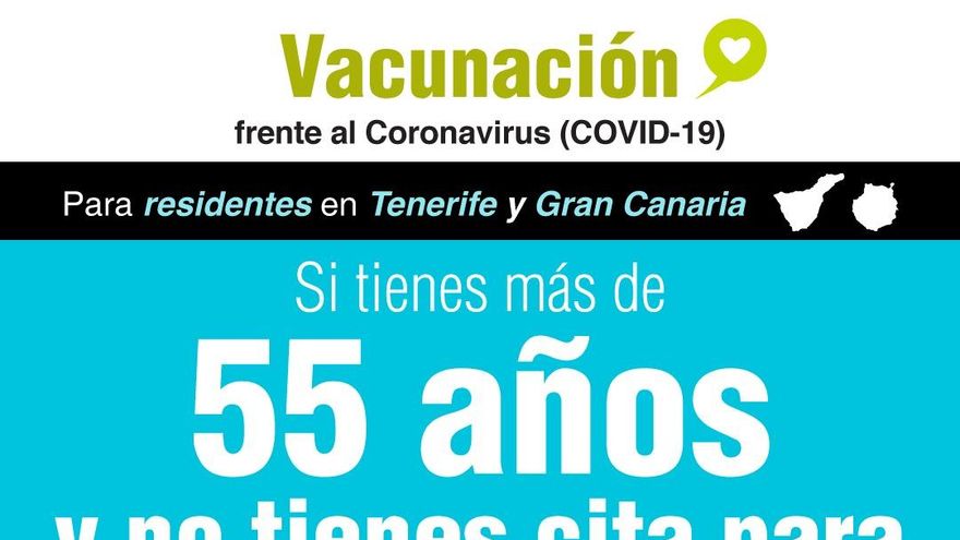 Los mayores de 55 años residentes en Tenerife y Gran Canaria pueden pedir cita para vacunarse