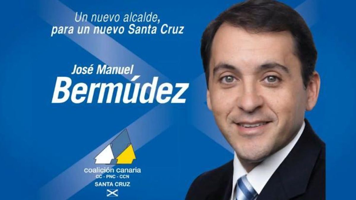 La imagen electoral de Bermúdez que remataba el vídeo en el que prometía en 2011 la Ciudad del Mar de Santa Cruz de Tenerife