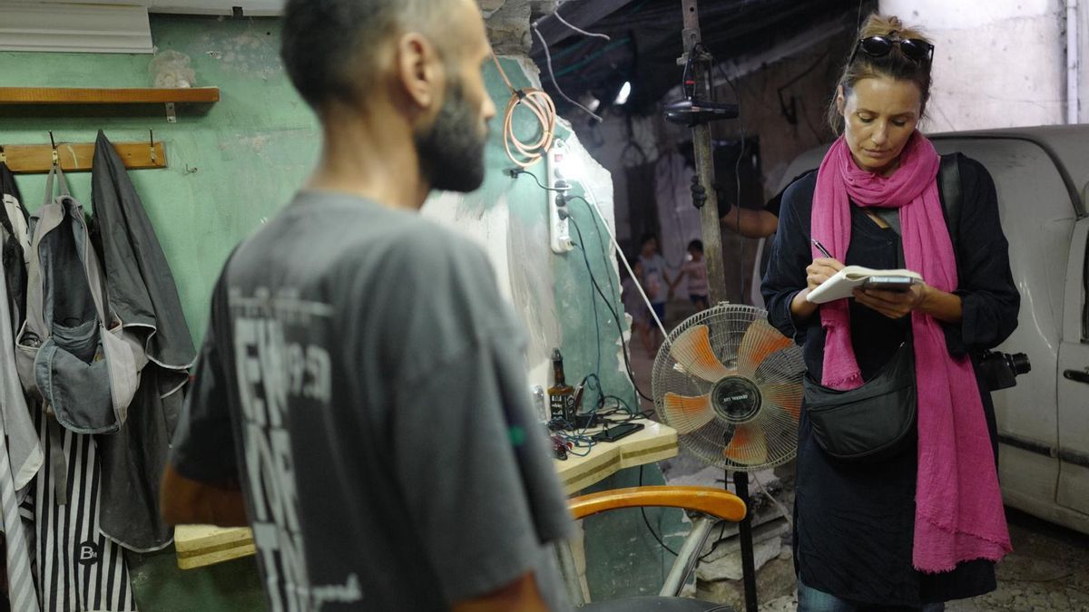 Patricia Simón en Jenin, Cisjordania.