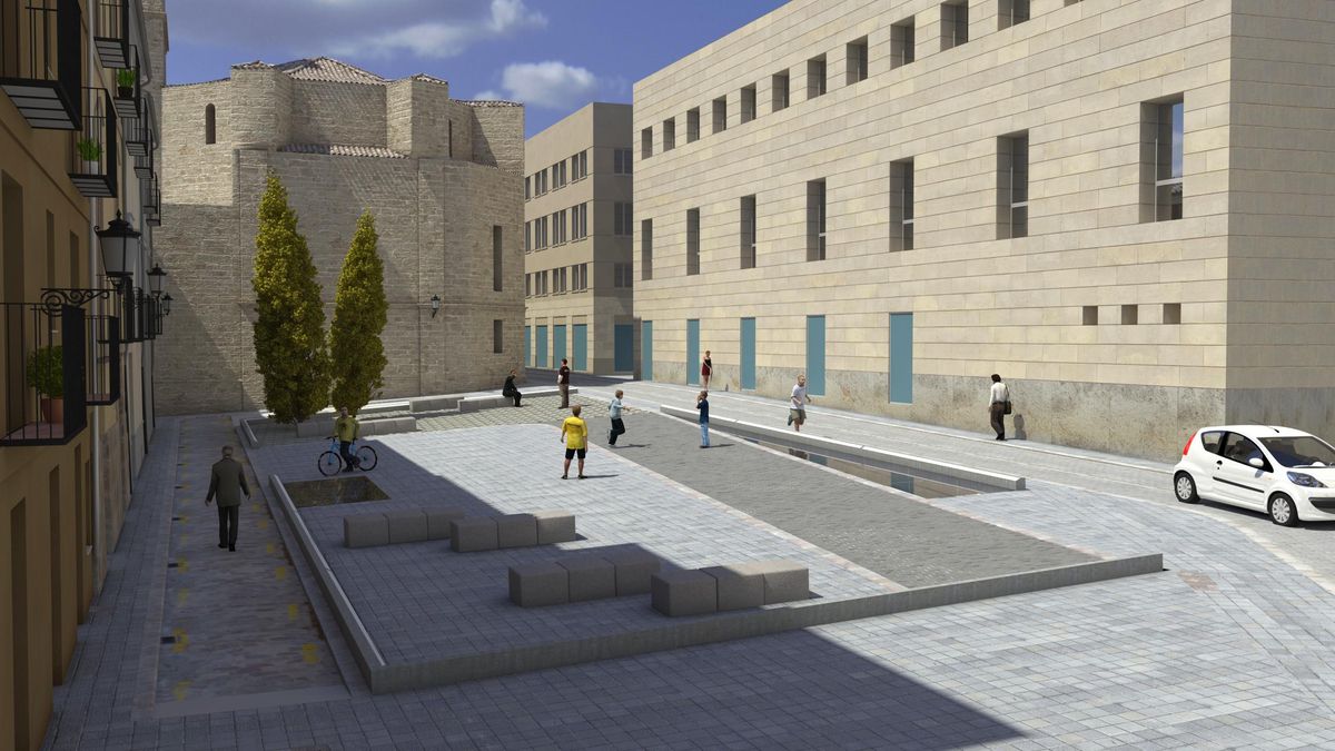 Propuesta de los vecinos de las Corts para crear una plaza en el solar público.