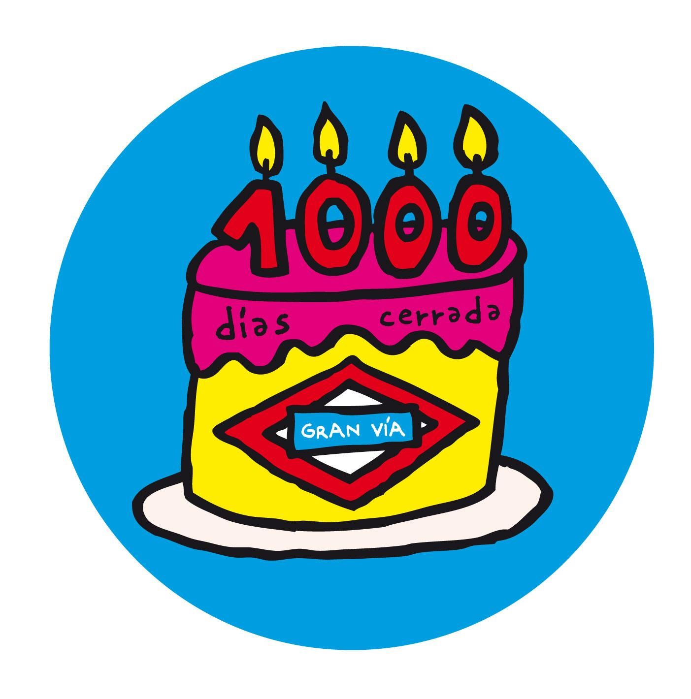 Dibujo de Mauro Entrialgo para la efeméride de los mil días de cierre en Gran Vía