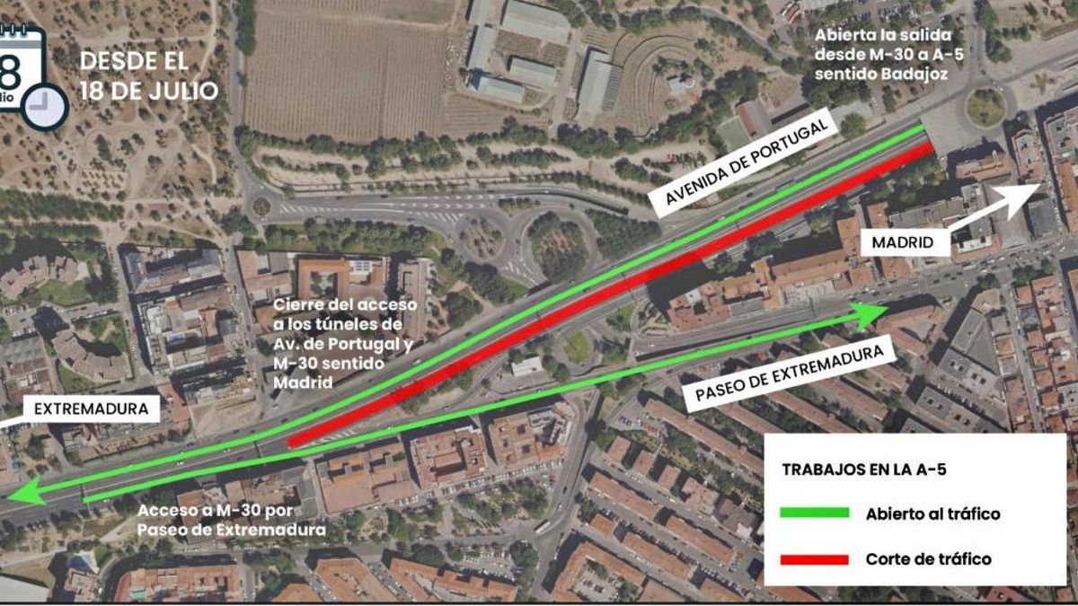 Cambios en la circulación del Paseo de Extremadura