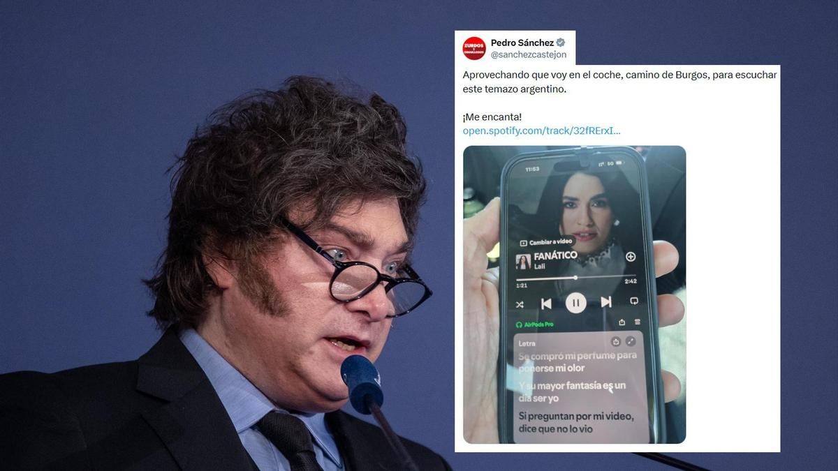Sánchez comparte el "temazo" con el que Lali Espósito respondió a su choque con Milei: "Su mayor fantasía es un día ser yo"