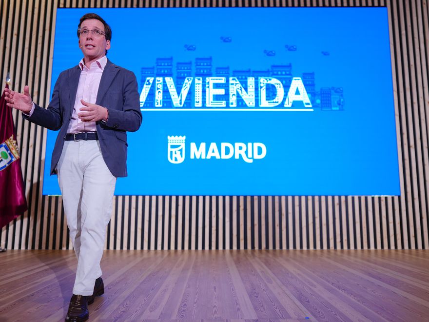 El alcalde Almeida, durante la presentación de la estrategia para el sur de Madrid