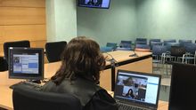 Fotografía de archivo de un juicio telemático celebrado en Navarra.