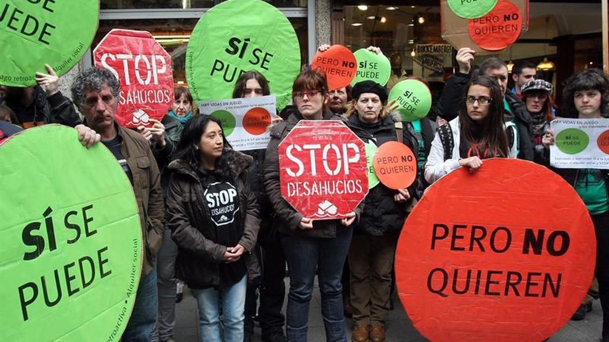 Imagen de archivo de una protesta contra los desahucios.