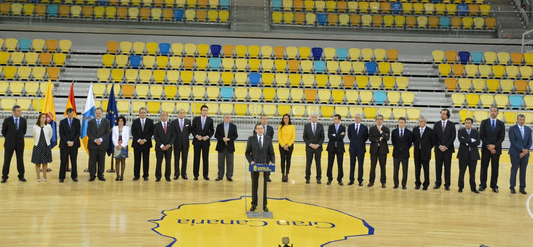 Momento del discurso de Rajoy en la inauguración del Gran Canaria Arena. ACFI PRESS