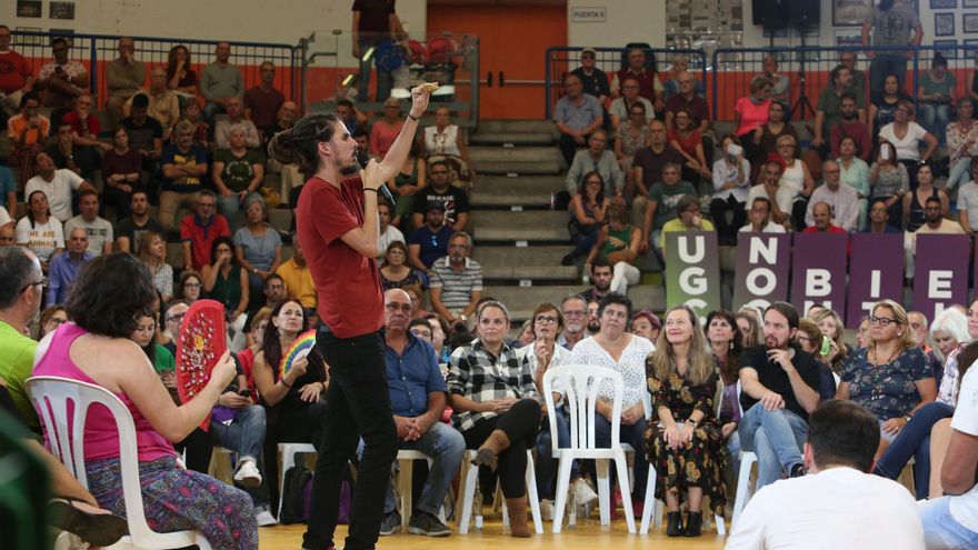 Alberto Rodríguez en un mitin en 2019 en Gran Canaria. (ALEJANDRO RAMOS)