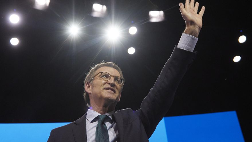 El presidente del partido del PP, Alberto Núñez Feijóo
