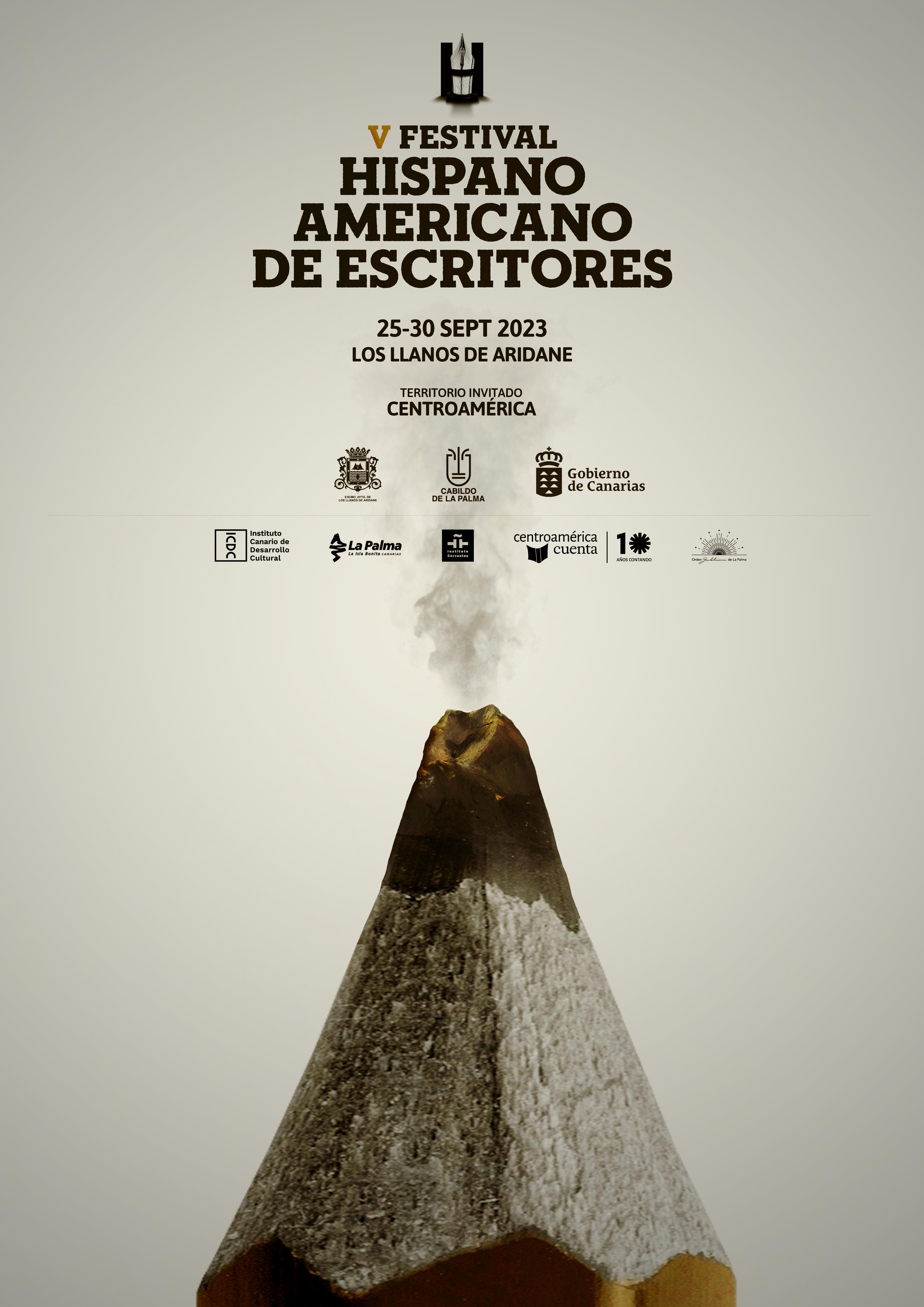 Cartel de Carlos Hernández (Chico:Mente) para el Festival Hispanoamericano de Escritores 2023.