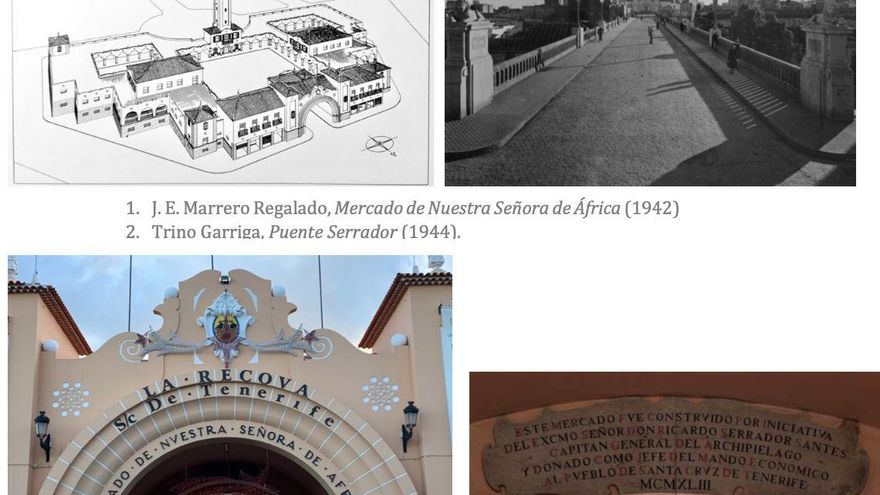 Mercado de África y el Puente Serrador. (Fuente: catálogo de vestigios franquistas de Santa Cruz de Tenerife)