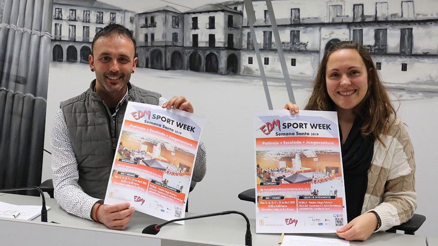 René González y Marta Mejías presentaron las 'EDM Sport Weeks'. Fotografía: César.