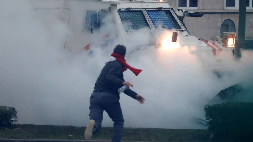 Disturbios durante la manifestación en Bruselas.