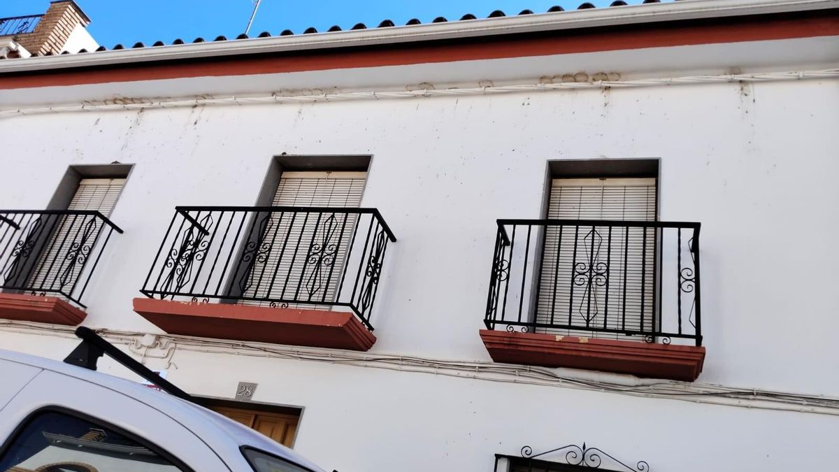 Fachada de la vivienda donde se pueden observar los restos de los nidos eliminados.