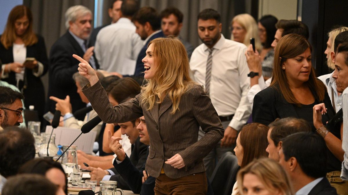 La diputada Lilia Lemoine durante la reunión plenaria
