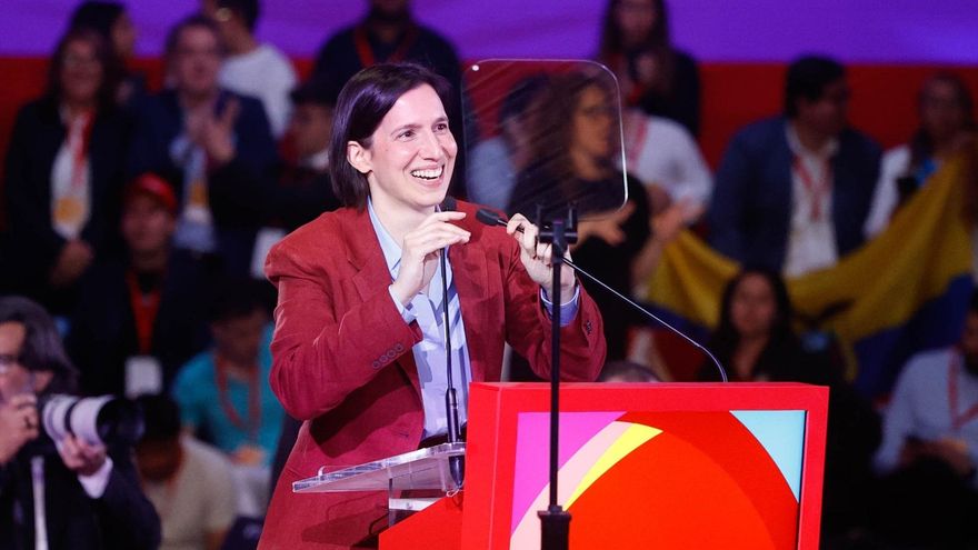 La líder del Partido Demócrata en Italia, Elly Schlein, interviene durante la segunda y última jornada del Global Progressive Mobilisation, a 18 de abril de 2026, en Barcelona, Catalunya (España). Kike Rincón / Europa Press