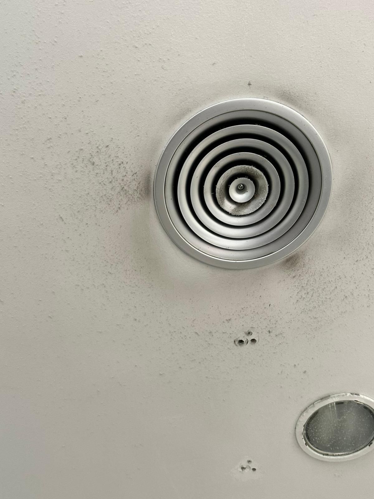 Polvo acumulado en rejillas de ventilación.