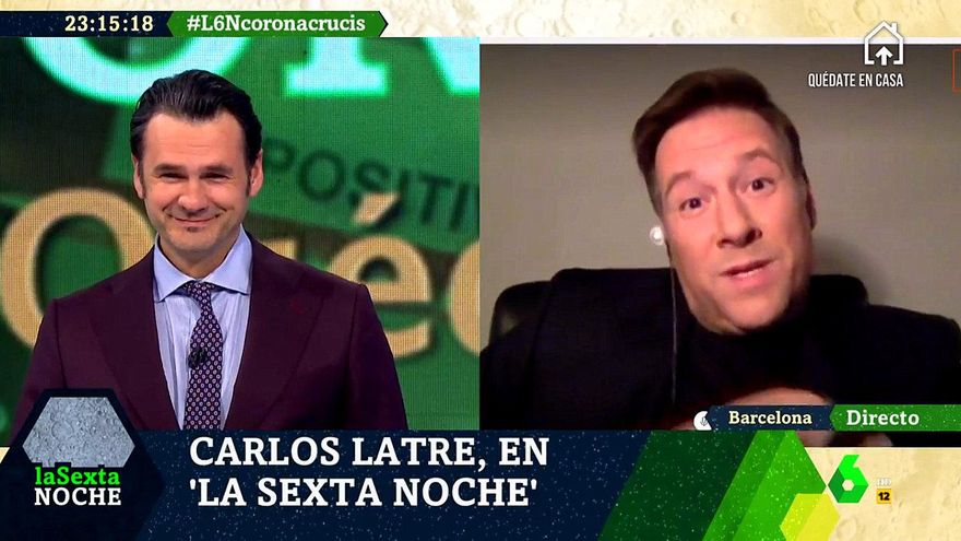 Latre imitó en 'laSexta Noche'  a Fernando Simón, Andrés Iniesta y Àngel Llàcer para amenizar la cuarentena