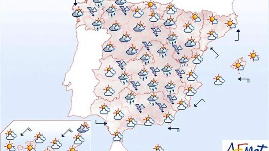Las temperaturas suben ligeramente en la mitad norte y bajan en el sudeste
