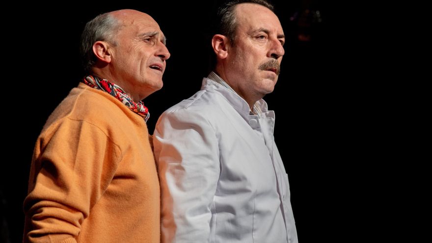Pepe Viyuela y Antonio Molero durante una representación de la obra.