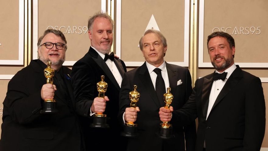 El equipo de 'Pinocho de Guillermo del Toro', Oscar a Mejor película de animación