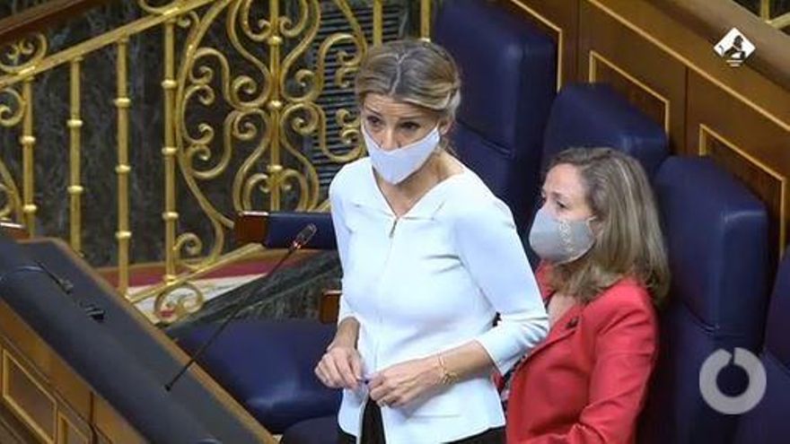 Yolanda Díaz y Nadia Calviño