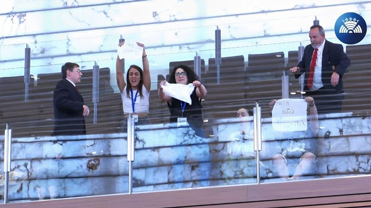 Un grupo de madres interrumpe el pleno en las Cortes de Castilla y León por la falta de pediatras en La Bañeza