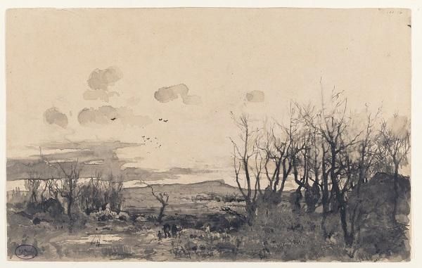  Paisaje arbolado con figuras en Alcalá de Guadaíra (?), Sevilla - Copyright de la imagen ©Museo Nacional del Prado