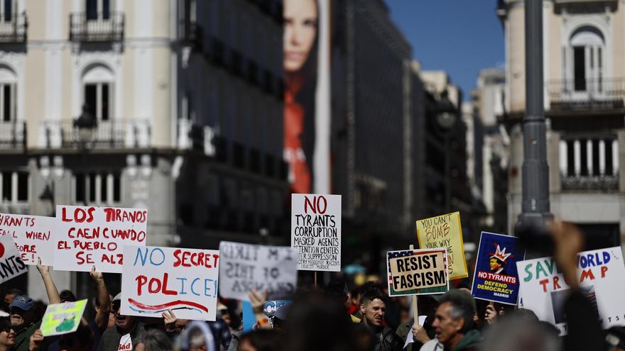 Manifestación contra la guerra de Irán, el sábado en Madrid.