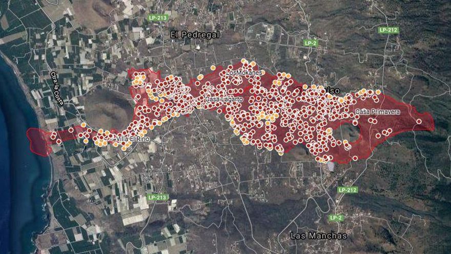 MAPA | El impacto de la lava: 981 edificios afectados y 338 hectáreas cubiertas