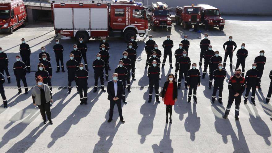 Participantes en el curso de ingreso básico de bomberos