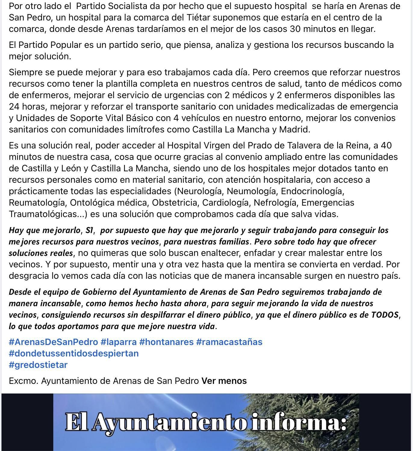 Segunda captura del mensaje denunciado.