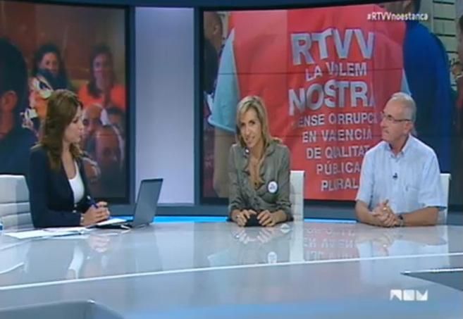 Un momento de la programación especial de Canal 9 contra el cierre.