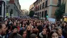 Concentración en Madrid en apoyo a la víctima de 'La manada', el pasado viernes.