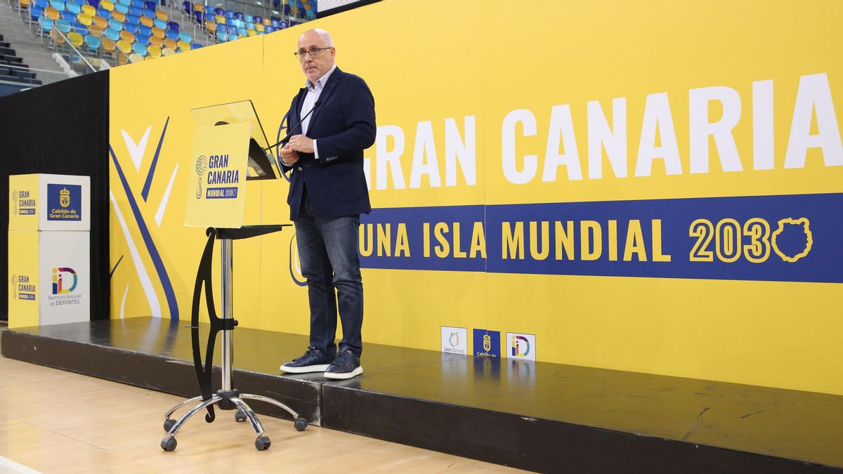Antonio Morales, en la presentación los detalles de la candidatura de la isla a sede del mundial de fútbol de 2030