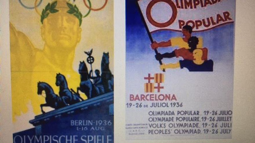 Carteles de las olimpiadas de Berlín y Barcelona.