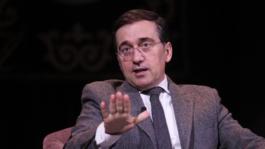 El ministro de Asuntos Exteriores, José Manuel Albares, durante su participación en Los Desayunos del Ateneo, este lunes, en Madrid